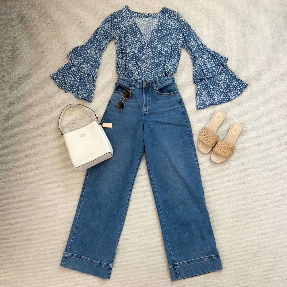 Blue Floral Bodysuit